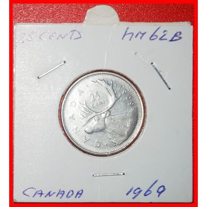 Ⰶ DEER (1937-2025): CANADA ★ 25 CENTS 1969 DIE A! IN HOLDER★LOW START★NO RESERVE