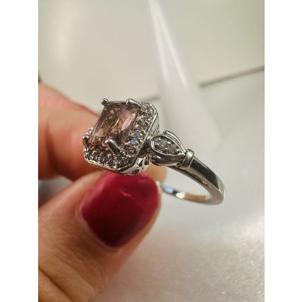 Ring Bomb Party Sz8 RBP Brilliant Blush Gem Rhodium P Band Costume Jewelry