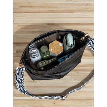 Women Shoulder Bag Vintage Crossbody Purse Handbag Two Piece Black