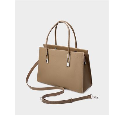 Genuine Leather Women's Handbag Grey