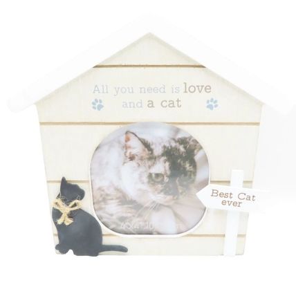 Cat Photo Frame Wooden All You Need is Love & a Cat 19 CM Home Decor Gift Feline