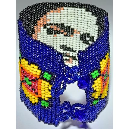 Traditional Huichol Art. Mexico Glass Seed Beads Bracelet. Frida Kahlo 1