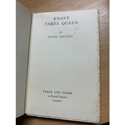 1950 PETER CHEYNEY "KNAVE TAKES QUEEN" FICTION HARDBACK BOOK (P3)