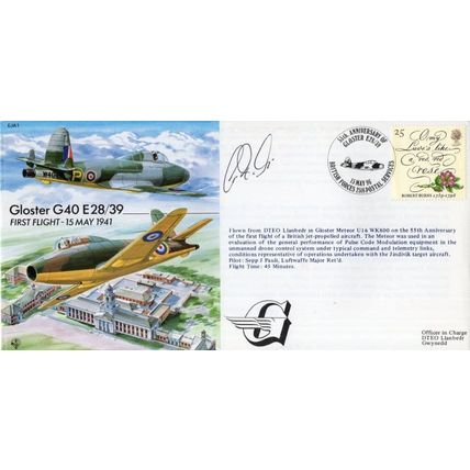 Gloster G40 Aircraft Meteoric First Flight Gwynedd Hand Signed Military FDC