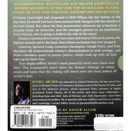 Jeffrey Archer : A Prisoner of Birth (5xCD) Audio Book