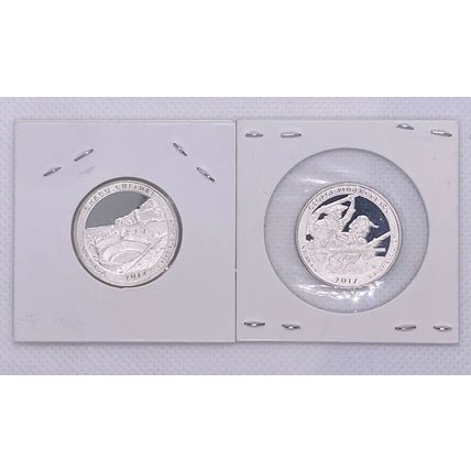 Proof Quarters America The Beautiful 2012-S & 2017-S Lot Of 2