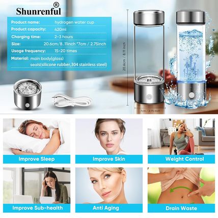Hydrogen Water Bottle Generator, Portable Hydrogen Water Ionizer Machine Recharg