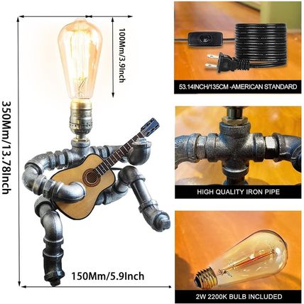 Music Guitar Table Lamp Art Decor Guitar Stuff Cool Gifts for Music Art Lovers M