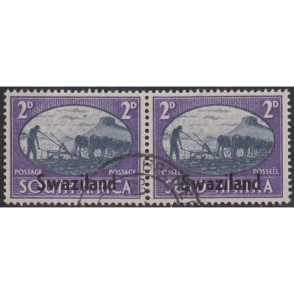 Swaziland, 1945 2d Victory pair, SG 40 (Scott #39), used