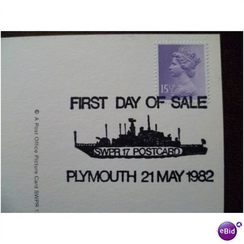 HMS Ambuscade Plymouth Dock 1982 SWPR 17 Postcard FDI shs ship Falklands War