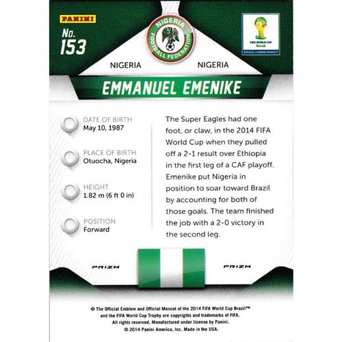 2014 Panini Prizm World Cup Prizm - #153 - Emmanuel Emenike