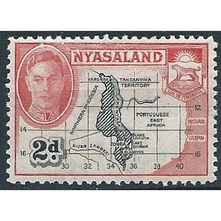 Nyasaland 1945 SG147 2d Black & Scarlet Mounted Mint ....