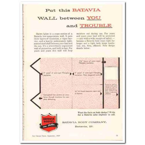 batavia body company 1959 wall trouble ice cream trucks vintage ad