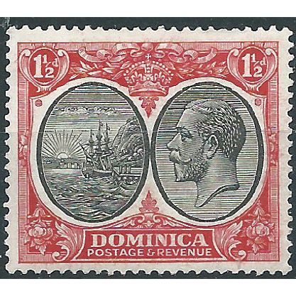 Dominica 1923 SG74 1 1/2d Black & Scarlet Mounted Mint....