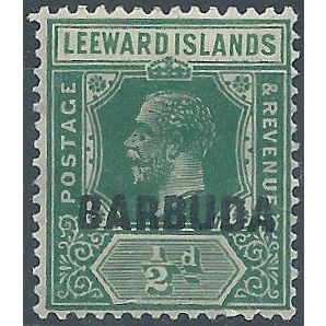 Barbuda 1922 SG1 1/2d Blue-Green Mounted Mint . ..