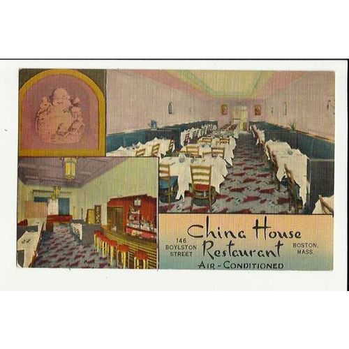Advertising CHINA HOUSE RESTAURANT Boston Postcard (E9572)