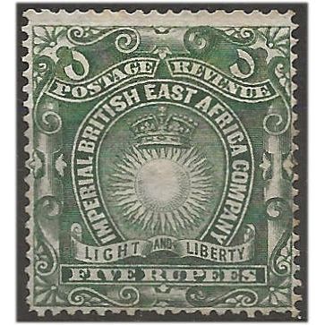 British East Africa 1890 SG19 5 Rupees Grey-Green Very Fine Used .. .