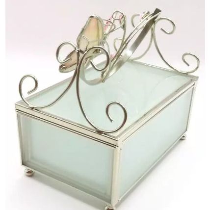 Pink Butterfly Floral Jewellery Box with Draw 12 CM Gift Home Decor Necklace