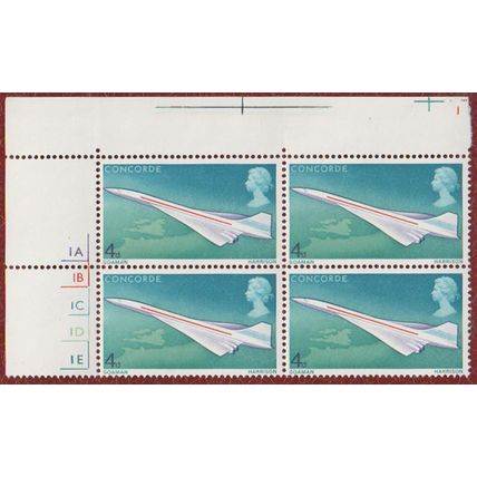 GB 1969 Concorde 4d block 4 M with edge strips SG784