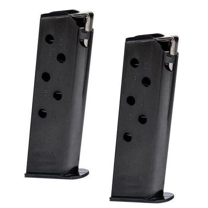 2-PACK Walther PPK 380acp 6rd Blue Factory Magazine