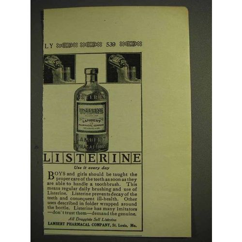 1914 Lambert Listerine Antiseptic Mouth-Wash Ad - Every Day