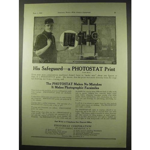 1922 Photostat Print Ad - His Safeguard