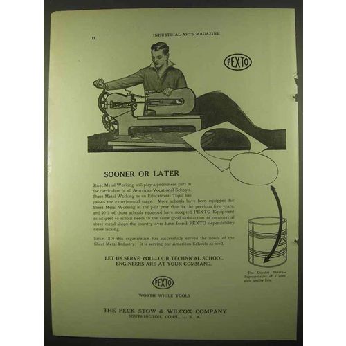 1922 Pexto Circular Shears Ad - Sooner or Later