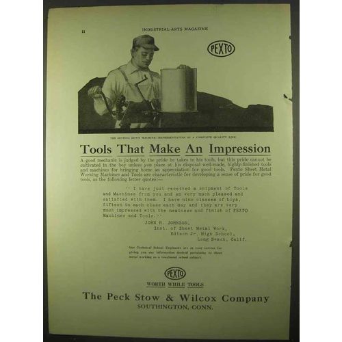 1922 Pexto Setting Down Machine Ad - Make an Impression