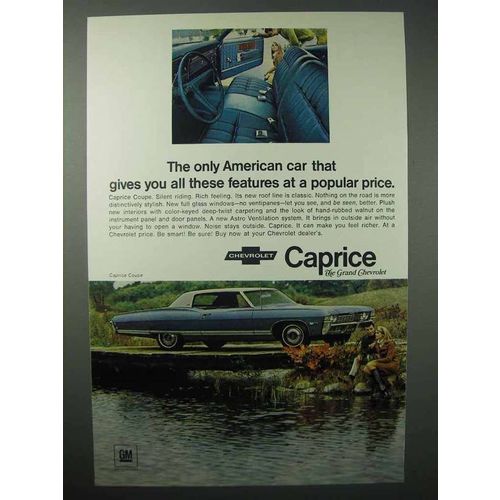 1968 Chevrolet Caprice Coupe Car Ad - These Features