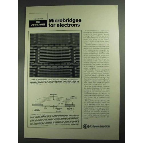 1968 Bell Telephone Ad - Microbridges for Electrons