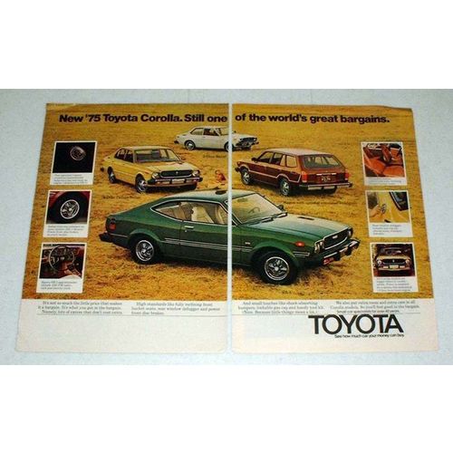 1975 Toyota Corolla SR-5 Car Ad - Still Bargains!