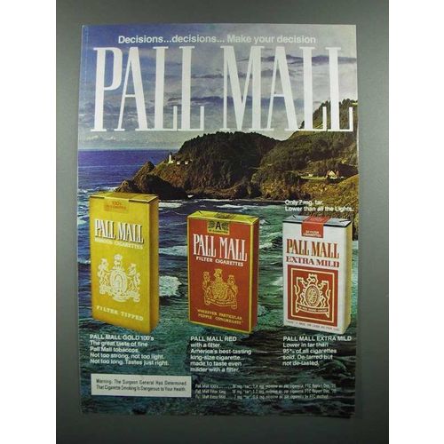 1977 Pall Mall Gold 100's, Red, Extra Mild Cigarette Ad