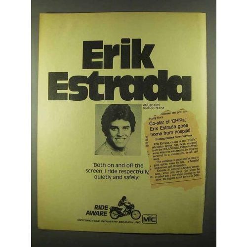 1979 Motorcycle Industry Council Ad - Erik Estrada