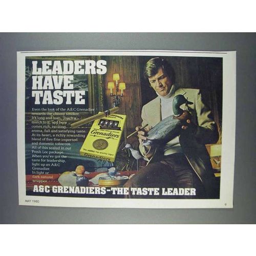 1980 A&C Grenadiers Cigars Ad - Leaders Have Taste