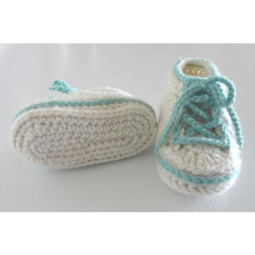Baby booties #B013 crochet unisex converse trainers shoes 0-6 months