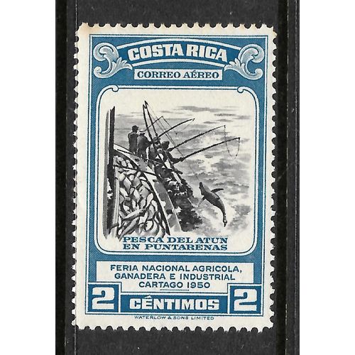 COSTA RICA 1950 2c BLUE FISHING SG 489 U/M MINT