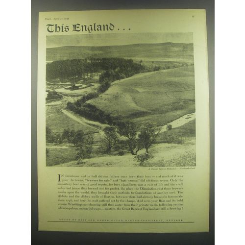 1949 Bass and Worthington Beer Ad - This England.. A Cheviot farm in Redesdale