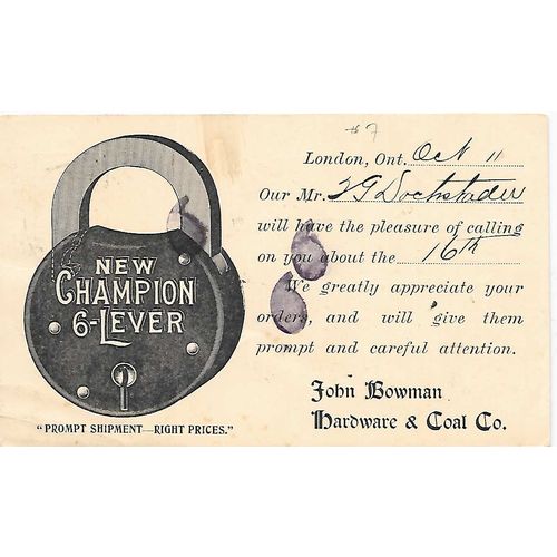 Canada #P17 Postal Card Victoria USED 1899 Illustrated LOCK