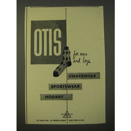 1950 Otis Underwear Ad - Otis for men and boys
