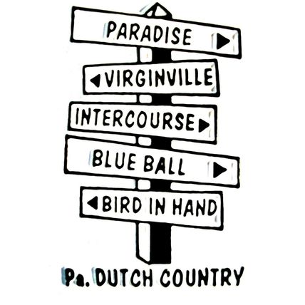 Pennsylvania Dutch Country Road Sign Souvenir Fridge Magnet