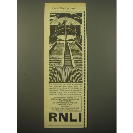 1966 RNLI Royal National Life-Boat Institution Ad - Launch!