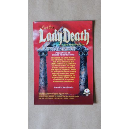 Lady Death All-Chromium Base trading Card # 6 (C) 1994 Chaos Krome comics
