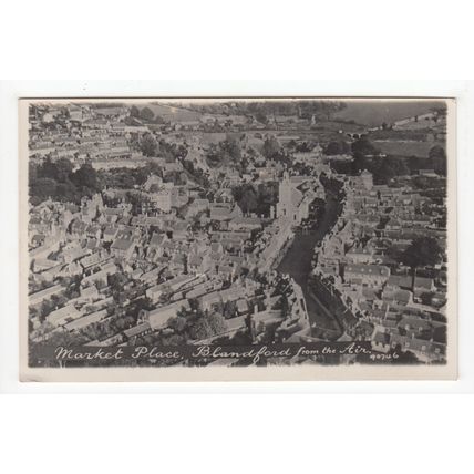 Market Place Blandford Forum from the Air Postcard Dorset Aerial View