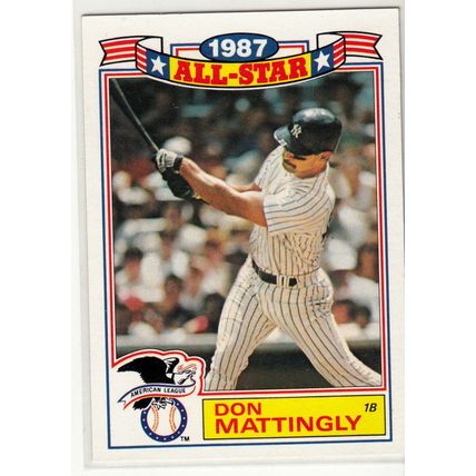 1988 Topps Don Mattingly baseball card #2 – All Star Insert