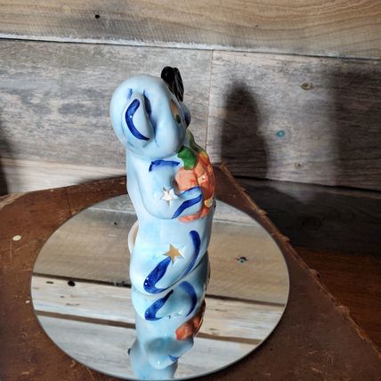 Whimsical Happy Ghost w/ Jack o' Lantern & Bat Votive Candle Holder - #1