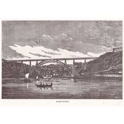 Gustave Eiffel Tower Old French Railway Engineer Ponte Maria Pia Bridge Postcard