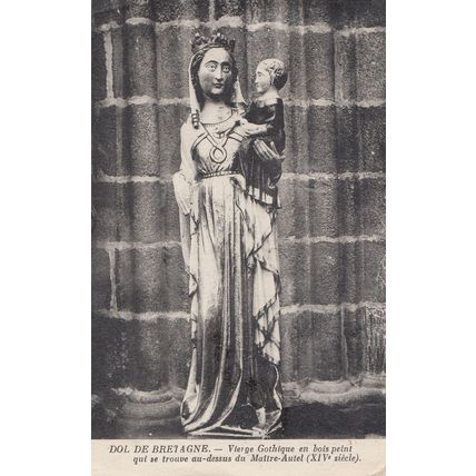 Vierge Gothique Dol Do Bretagne Maitre Autel French Religious Postcard