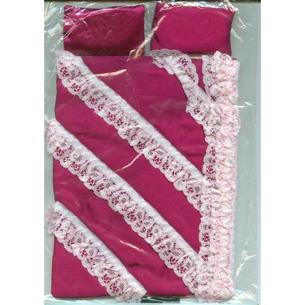 BED COVER & TWO PILLOWS - HANDMADE - DOLLS HOUSE