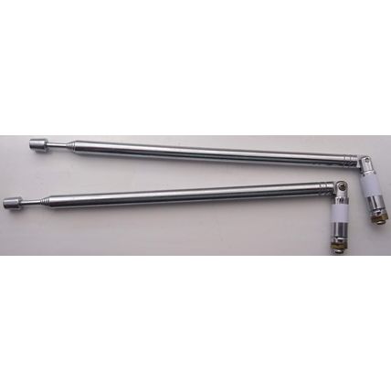 Telescopic RF Aerial Antenna Rod Chrome 17-72cm 2 off