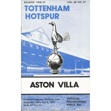 Tottenham Hotspur v Aston Villa 1976-77 Official Programme